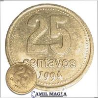 Moneda Jumbo 25c Dorada